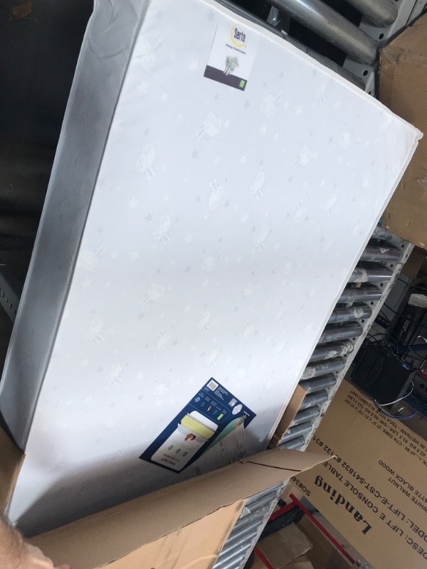 Photo 2 of **USED**  Serta Perfect Start Fiber Core Standard Crib and Toddler Mattress | Waterproof | Lightweight | GREENGUARD Gold Certified (Natural/Non-Toxic)