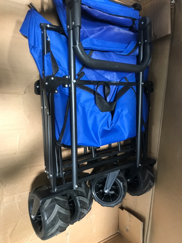 Photo 2 of **USED/WORN**  SHIJIANX Outdoor Folding Utility Wagon Folding Camping Cart, 4 Wheeled Trolley, Outdoor Heavy Duty Beach Cart, for Garden Fishing, Load-Bearing 85kg/187lbs Style 2