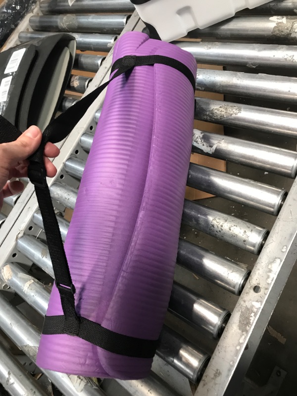 Photo 2 of **MINOR DEFORMITIES**  BalanceFrom All Purpose 1/2-Inch Extra Thick High Density Anti-Tear Exercise Yoga Mat with Carrying Strap and Yoga Blocks Purple Mat Only