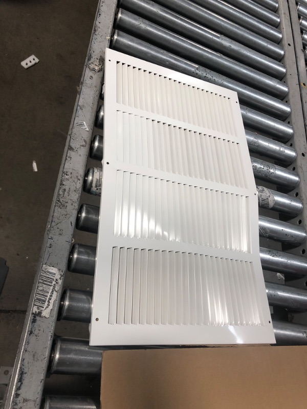 Photo 2 of Handua 22"W x 12"H [Duct Opening Size] Steel Return Air Grille (HD Series) Vent Cover Grill for Sidewall and Ceiling, White | Outer Dimensions: 23.75"W X 13.75"H for 22x12 Duct Opening 22"W x 12"H [Duct Opening]