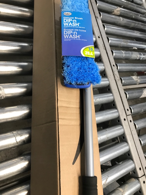 Photo 2 of Carrand 93062 Deluxe Car Wash 10" Dip Brush with 65" Extension Pole, Blue and Black