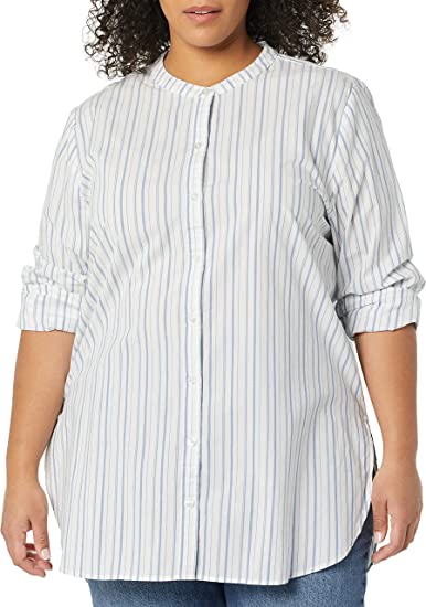 Photo 1 of Amazon Essentials Women's Long Sleeve Tunic Poplin Shirt L