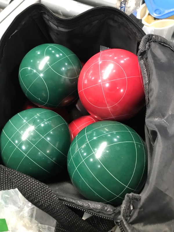 Photo 2 of Amazon Basics Bocce Ball Set with Soft Carry Case 100mm