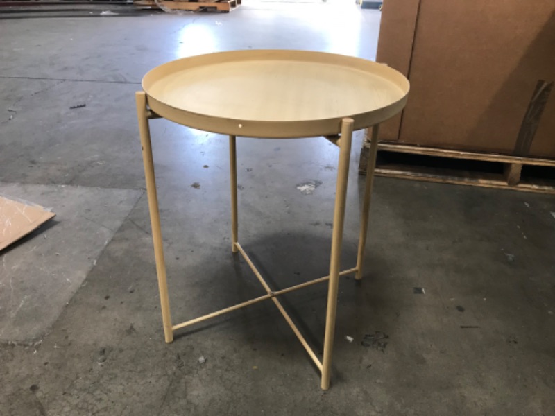 Photo 1 of 18" Round Metal Top x 21"H End Table