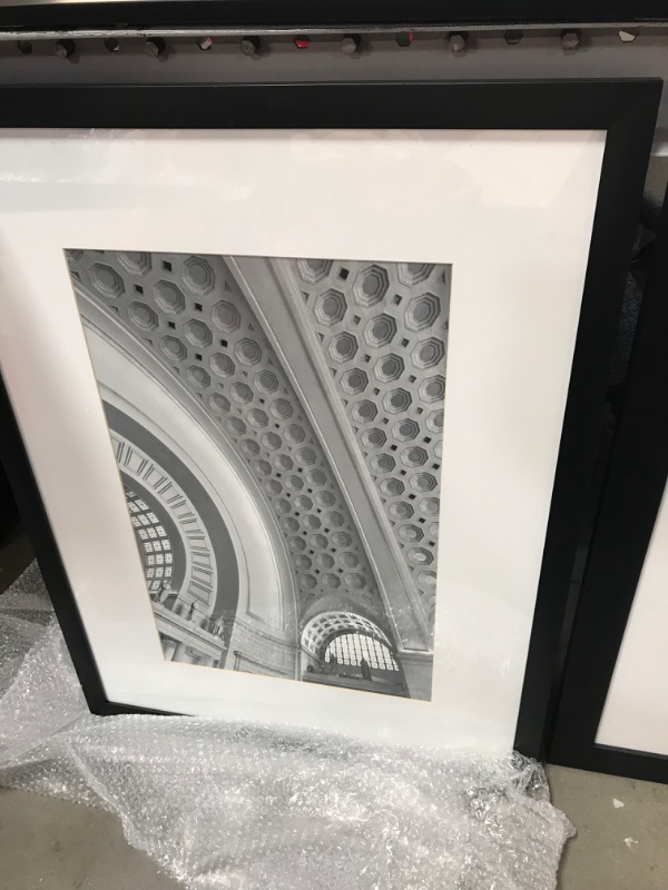 Photo 1 of 4 Piece Miscellaneous Black Framed Artwork, Various Sizes