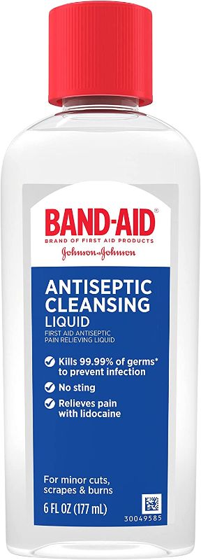 Photo 1 of Bundle of 3 Band-Aid Brand Pain Relieving Antiseptic Cleansing Liquid, Lidocaine HCl, 6 fl. Oz
