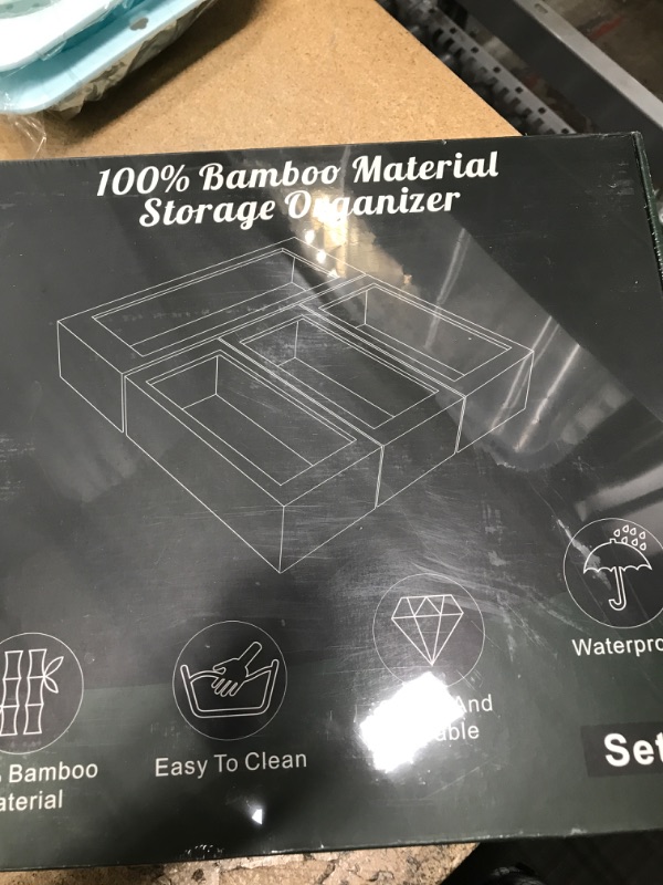 Photo 1 of Ziplock Bag Organizer Drawer Storage: 4 pack Bamboo Drawer Organizer Kitchen Organization Containers - Food Sandwich Snack Quart Gallon Baggie Plastic Foil Wrap - Wood Storage Box House Warming Gifts Mokasi-BM2