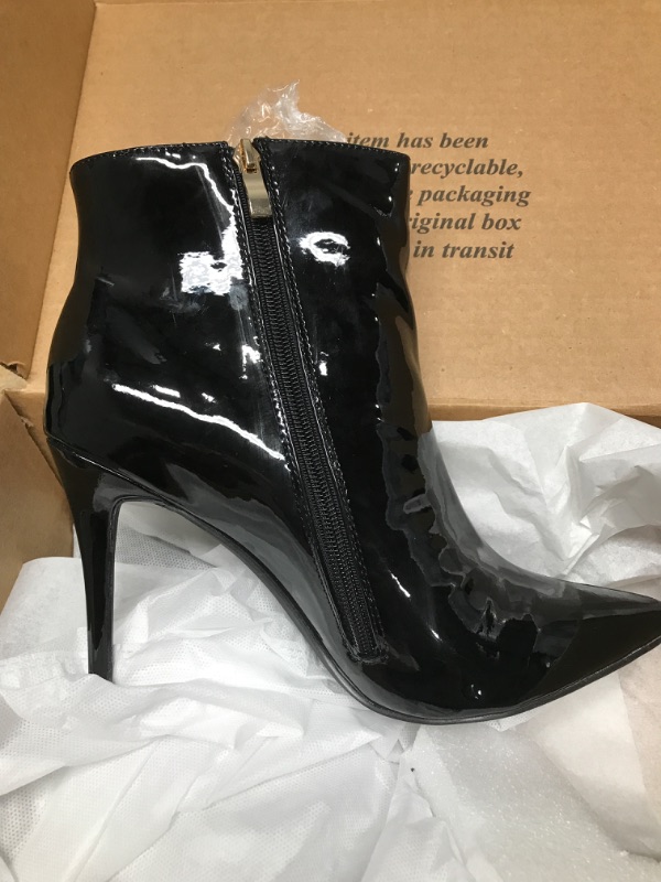 Photo 2 of CAMSSOO Women's Heels Booties Patent Leather PU Pointed Toe Stiletto Ankle Boots Side Zipper Sexy Dress High Heel Boots * size 42