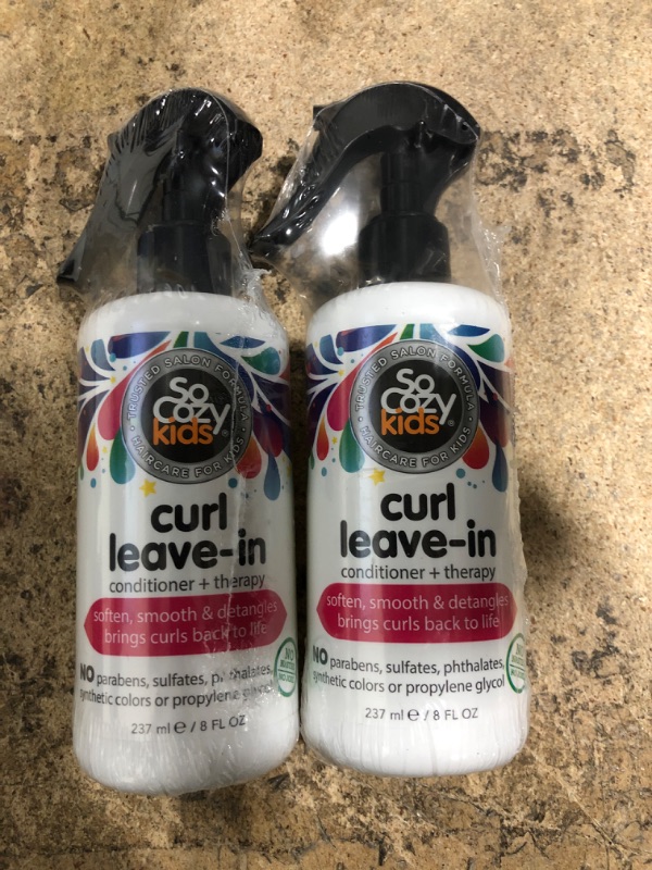 Photo 2 of BUNDLE OF TWO SoCozy, Curl Spray LeaveIn Conditioner For Kids Hair Detangles and Restores Curls No Parabens Sulfates Synthetic Colors or Dyes, Jojoba Oil,Olive Oil & Vitamin B5, Sweet-Pea, 8 Fl Oz 8 Fl Oz (Pack of 1)