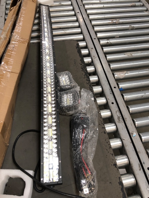 Photo 2 of 50" LED Light Bar Curved DakRide Triple Row 1032W Flood Spot Combo Beam Off Road Lights 2pc 4inch 60W Spot Driving Fog Lights with Rocker Switch Harness Wiring for Trucks ATV UTV Jeep Boat Pickup 50" Curved Light Bar