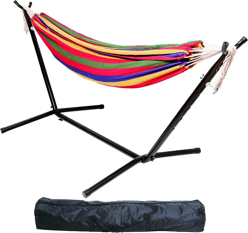 Photo 1 of 
BalanceFrom Double Hammock with Space Saving Steel Stand and Portable Carrying Case, 450-Pound Capacity
Color:Color #6