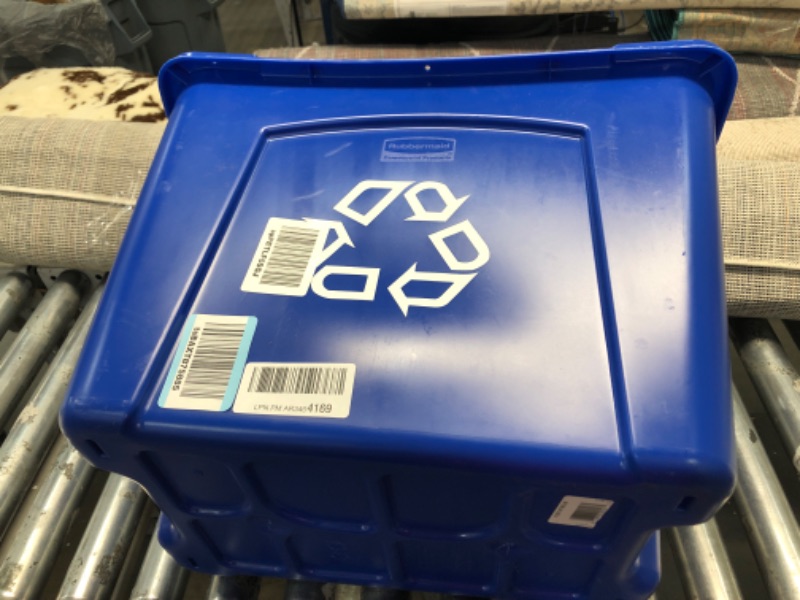 Photo 2 of Rubbermaid Commercial Products, Recycling Bin/Box, Blue 