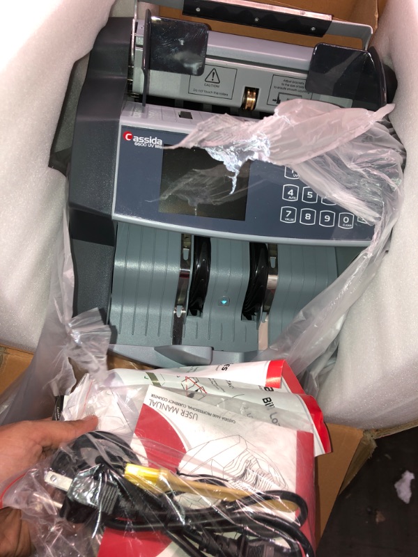 Photo 1 of Cassida 6600 UV/MG – USA Business Grade Money Counter with UV/MG/IR Counterfeit Detection – Top Loading Bill Counting Machine w/ ValuCount™, Add and Batch Modes – Fast Counting Speed 1,400 Notes/Min UV/MG Counterfeit Detection Machine