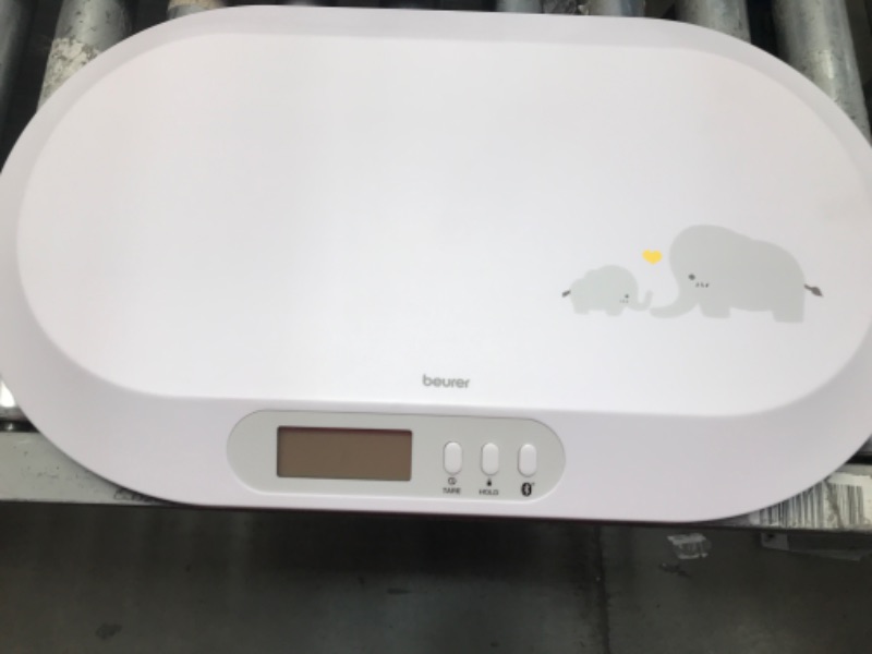 Photo 2 of *UNABLE TO TEST* Beurer BY90 Baby Scale, Pet Scale, Digital, with Measuring Tape, tracking weight with App | For: Infant, Newborn, Toddler /Puppy, Cat - Animals | LCD Display, weighs Lbs/Kg/Oz Highly accurate with Bluetooth/measuring Tape