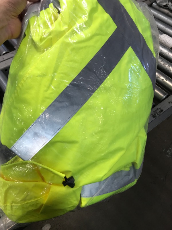 Photo 3 of **SKI MASK MISSING**   PYRAMEX RJ3210L RJ32 Series Jackets Hi-Vis Lime Bomber Jacket with Quilted Lining - Size Large & Ergodyne - 6823 Black Wind-Proof Hinged Balaclava Face Mask (16823) Large Hi-vis Lime Bomber Jacket + Ski Mask, Black