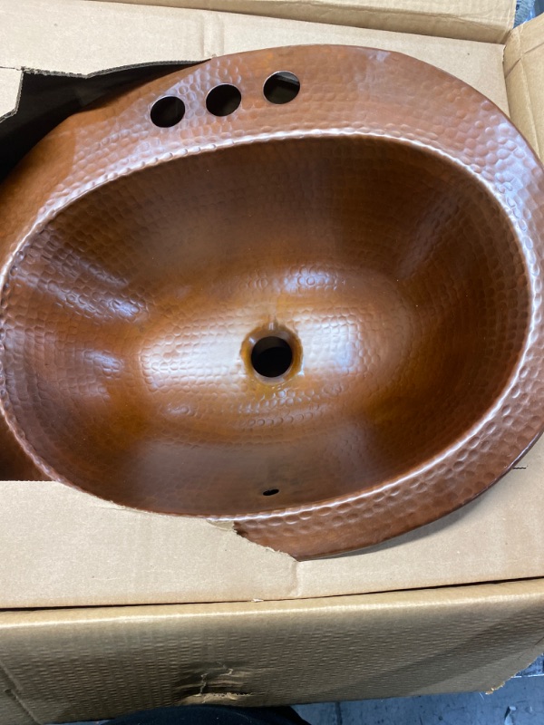 Photo 4 of Sinkology BOD-0903BC Seville Copper Drop-in Bath Sink with Overflow in Aged Copper Sink Only