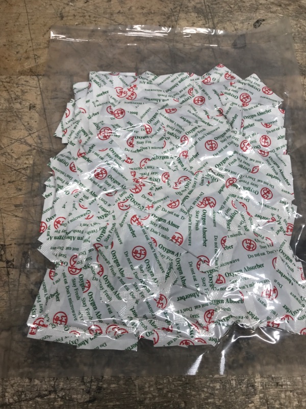 Photo 1 of O2frepak 50CC(200-Pack) Food Grade Oxygen Absorbers Packets for Home Made Jerky and Long Term Food Storage,With Oxygen Indicator In Vacuum Bag and 3 times Oxygen Absorption Capacity