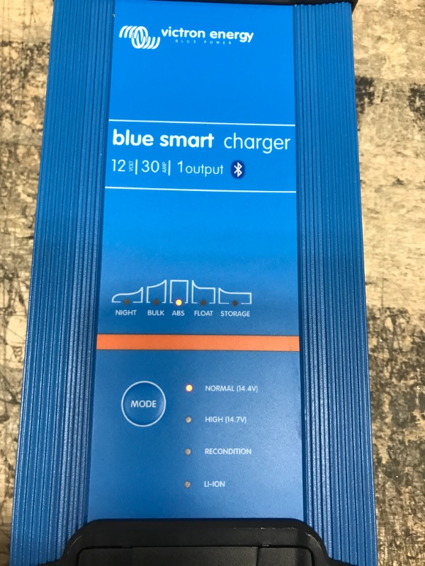 Photo 1 of Victron Energy Blue Smart IP22 12-Volt 30 amp 120VAC, Single Output Battery Charger NEMA 5-15, Bluetooth