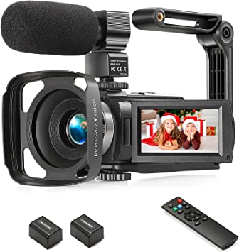 Photo 1 of LKX Video Camera Camcorder Full HD 1080P 36.0 MP Webcam YouTube Vlogging Camera Recorder, 16X Digital Zoom Touch Screen Camcorders Camera with Microphone, Remote, Stabilizer, Lens Hood, 2 Batteries
