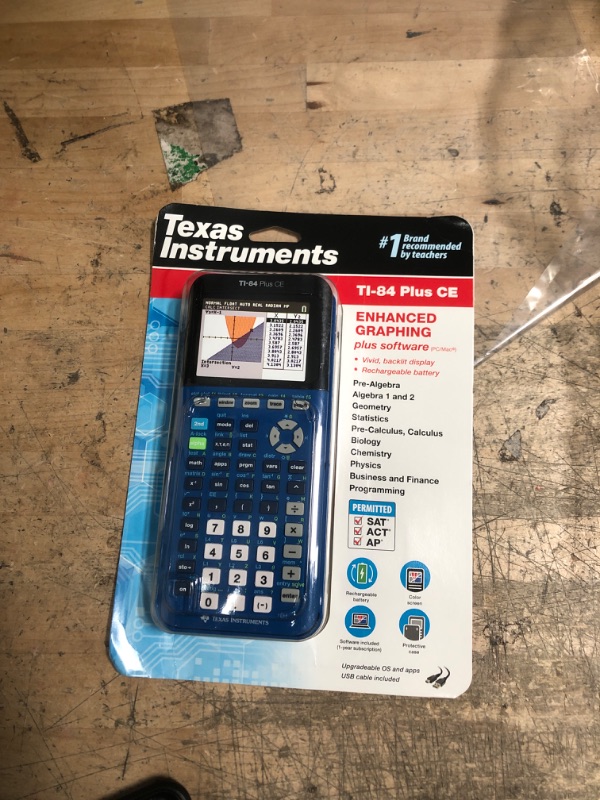 Photo 2 of Texas Instruments TI-84 Plus CE Color Graphing Calculator, Bionic Blue
