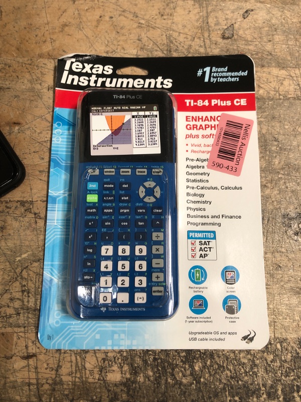 Photo 2 of Texas Instruments 84 Plus CE Graphing Calculator - Blue