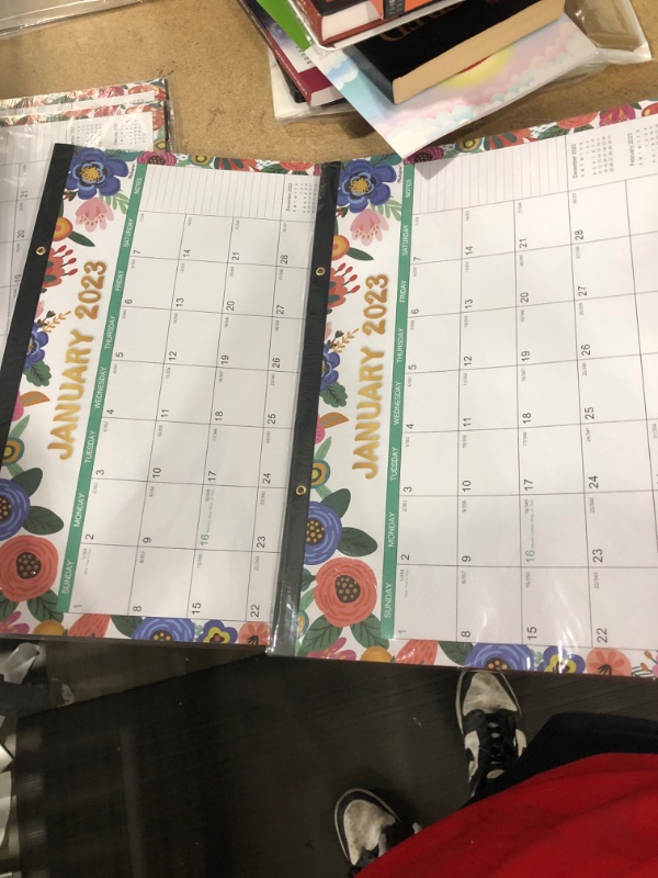 Photo 2 of 2023-2024 Desk Calendar - Desk Calendar 2023-2024, Jan 2023 - Jun 2024, 16.8" x 12", 18 Months Desk Calendar with to-do List & Notes, Corner Protectors, Large Blocks, Perfect for Planning - Colorful Floral mluticolored