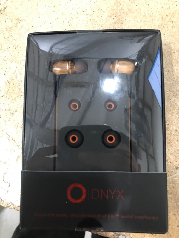 Photo 2 of Onyx Noise Cancelling in-Ear Wired Headphones with Mic, 3.5mm Plug Compatible with iPhones, iPads, Android Phones, Computers & Laptops (Orange)