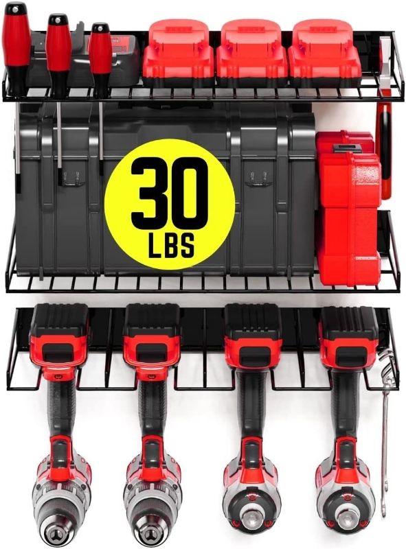 Photo 1 of 
MAASTERS Power Tool Organizer Wall Mount - 70lb Weight Limit Heavy Duty Floating Cordless Drill Holder Wall Mount - Cordless Drill Organizer – Power Tool..