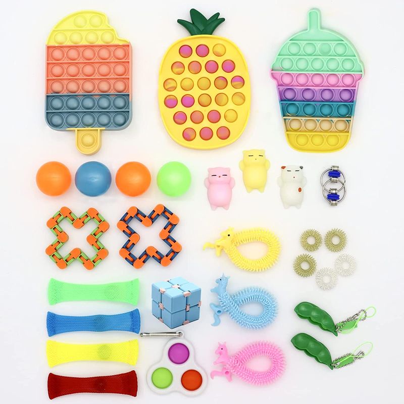 Photo 1 of 2pcks of Acirassi Fidget Toy Packs Sensory Fidget Toys Set Relieves Stress and Anxiety Fidget Toys for Adults & Kids Gift for Birthday Party Classroom Rewards Prizes Random Color
