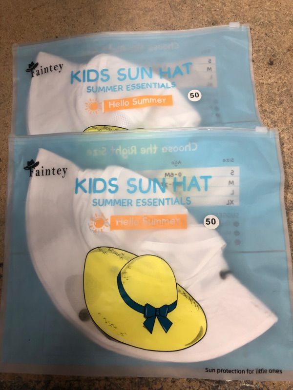 Photo 2 of 2 PACK Baby Bucket Sun Hat?Kids UPF 50 Uv Protection Summer Beach Cap? Wide Brim Adjustable Hat with Mesh for Toddler Infant Kids