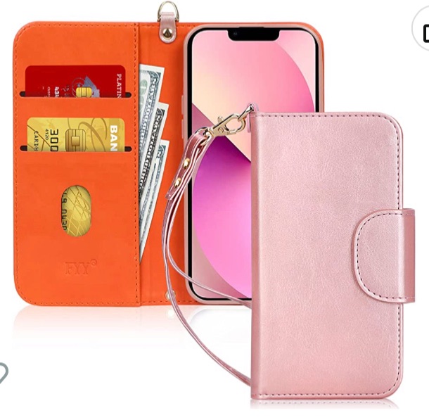 Photo 1 of 3 pack FYY Compatible with iPhone 13 Mini Case, [Kickstand Feature] Luxury PU Leather Wallet Case Flip Folio Cover with [Card Slots] and [Note Pockets] Case for iPhone 13 Mini 5G 5.4" Rose Gold