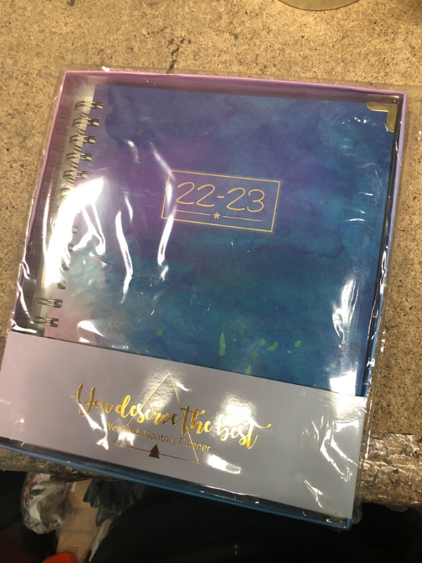 Photo 1 of Planner 2022-2023 - 2022-2023 Academic Planner Weekly and Monthly AUG 2022-JUN 2023, 9.3" x 8.25", Thick Paper with Colorful Tabs, Twin-Wire Binding Blue