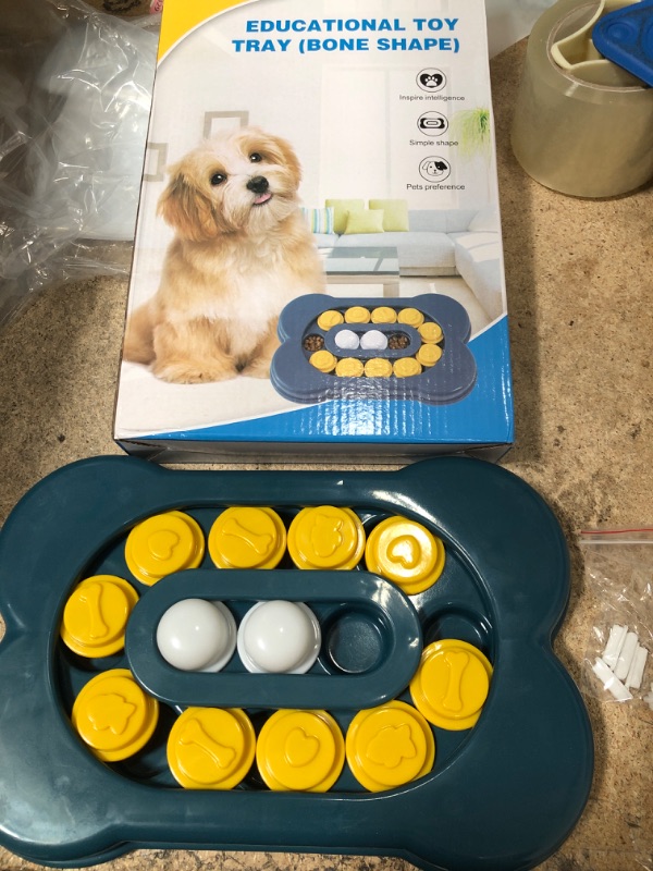 Photo 2 of [Level Adjustable] Dog Enrichment Puzzle Toys - with DIY Stickers - Interactive Dog Toys for IQ Smart Training - for Puppy/Small/Large Pet Treat Dispensing...--- COLORS MAY VARY 