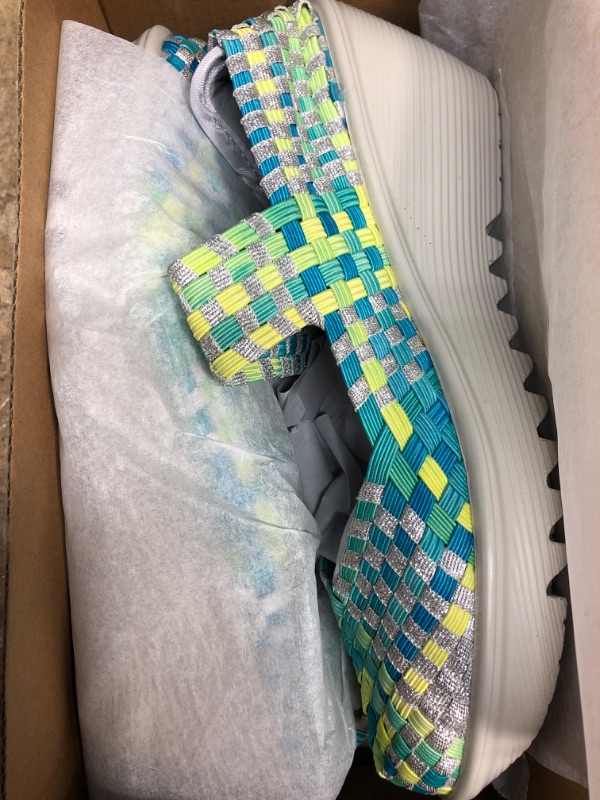 Photo 1 of HYNUYO Womens Walking Shoes Light Comfortable Flexible Breathable Colourful Lightweight Wedge Sandal Platform Shoes Green-7