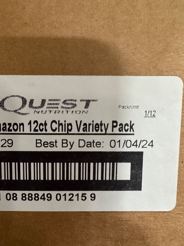 Photo 3 of **BBD: 1/4/2024**
Quest Tortilla Style Protein Chips Variety Pack, Chili Lime, Nacho Cheese, Loaded Taco, 1.1 Ounce (Pack of 12)