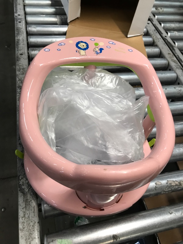 Photo 2 of Baby Bath Seat for Babies 6 to 18 Months / Non-Slip Infants Toddlers Taking Bath by Sitting in Bath Tub Chair 2022 Upgraded (PINK)