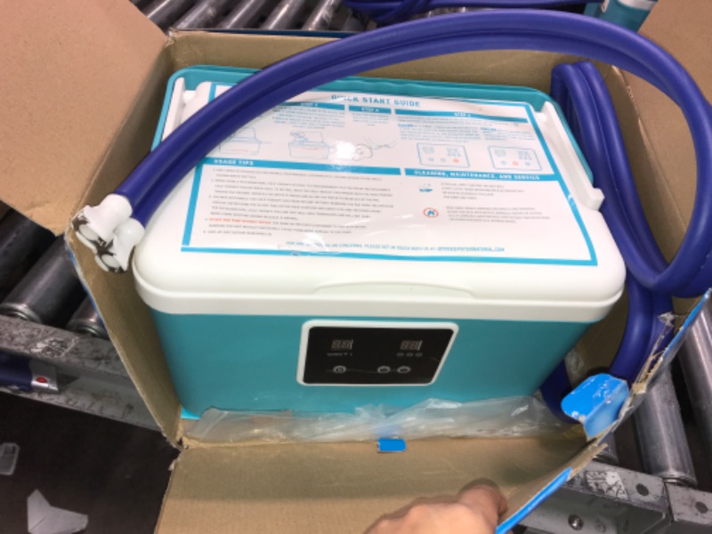 Photo 2 of Cold Therapy Machine — Cryotherapy Freeze Kit System — for Post-Surgery Care, ACL, MCL, Swelling, Sprains, and Other Injuries — Wearable, Adjustable Knee Pad — Cooler Pump with Digital Timer