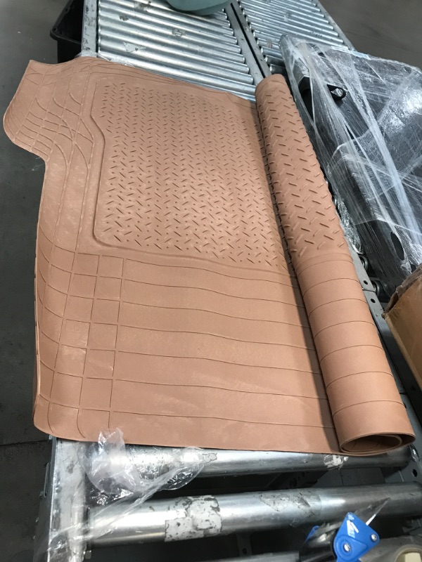 Photo 2 of Heavy Duty Cargo Liner Floor Mat-All Weather Trunk Protection, Trimmable to Fit & Durable HD Rubber Protection for Car SUV Sedan Auto, Beige (MT785BGAMw1)