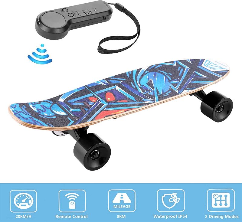 Photo 1 of (PARTS ONLY)WOOKRAYS Electric Skateboard with Wireless Remote Control, 350W, Max 12.4 MPH, 7 Layers Maple E-Skateboard, 3 Speed Adjustment for Adult, Teens, and Kids
