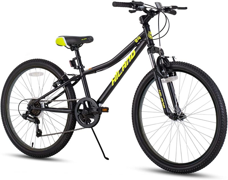 Photo 1 of **MISSING HARDWARE, FOR PARTS**Hiland 24 Inch Mountain Bike for Kids Age 7-12,Shimano 7-Speed,Front Suspension Fork Kids' Bicycles for Boys Girls Multiple Colors


