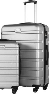 Photo 1 of *READ NOTES*Coolife Luggage 1 Piece Set Suitcase Spinner Hardshell Lightweight TSA Lock 1 Piece Set sliver 24 inch