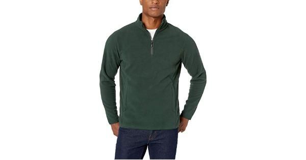 Photo 1 of Essentials Men's Standard Quarter-Zip Polar Fleece Jacket, Forest size X-Large
