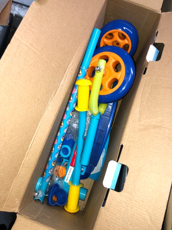 Photo 2 of (LOOSE HARDWARE MISSING PARTS) PlayWheels PAW Patrol 3-Wheel Kids Scooter with Accessory Pouch, Blue