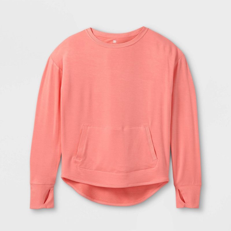 Photo 1 of Girls' Cozy Lightweight Fleece Crewneck Sweatshirt - All in Motion™
