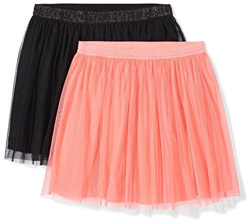 Photo 1 of Spotted Zebra Girls' Tutu Skirts, Pack of 2, Black/Coral Orange, Small
