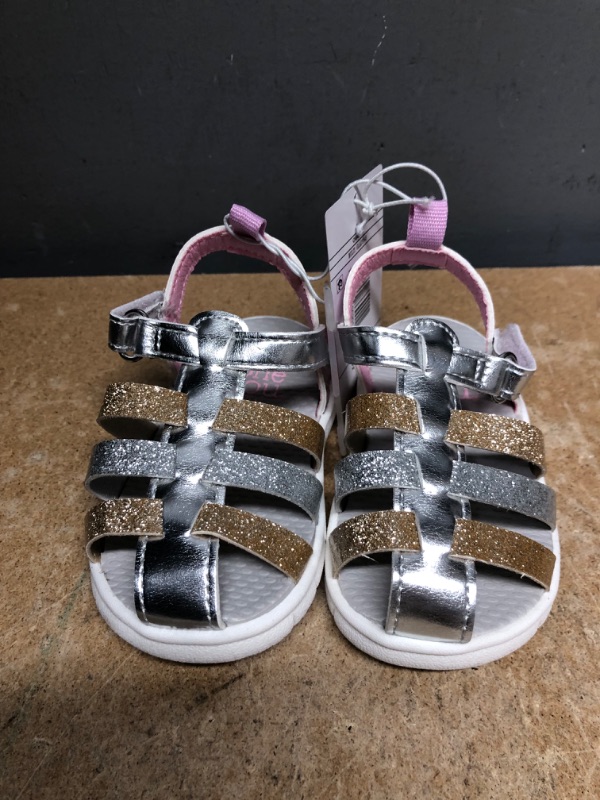 Photo 2 of Carter's Just One You Baby Gladys Metallic Sandals - 4, Grey
