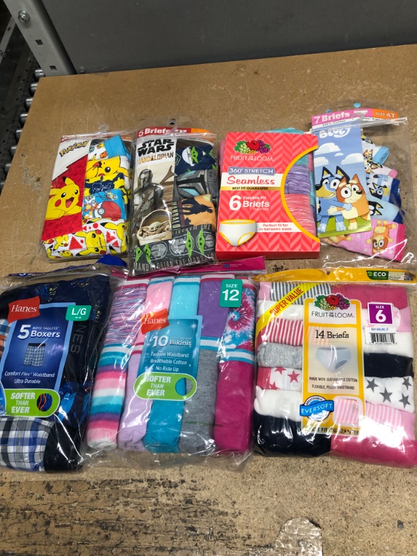 Photo 1 of 7 pcs. Assorted kids underwear bundles size vary