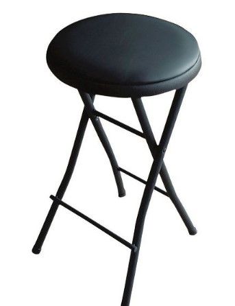 Photo 1 of 4 chairs of Folding Vinyl Counter Stool Black - Plastic Dev Group

