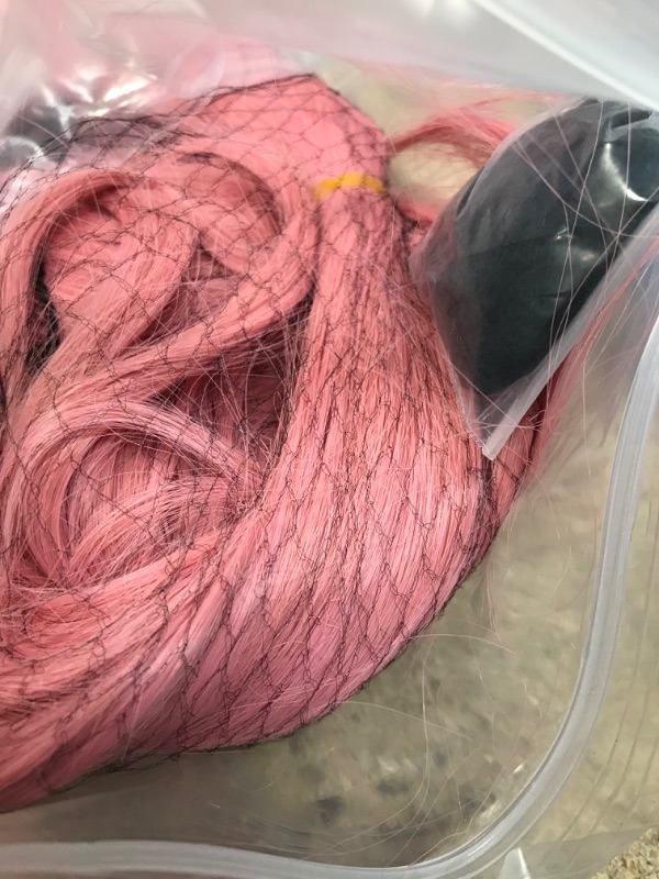 Photo 1 of ANOGOL Hair Cap+ Yae miko Genshin Impact Dark Pink Wigs Long Curly Synthetic Hair With Bangs Fringe Hairstyles For Anime Cosplay