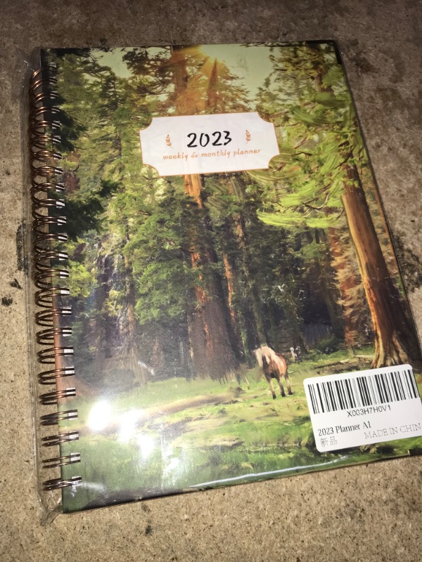 Photo 1 of 2023 Planner Weekly and Monthly Planner, January - December, 6.5" x 8.5", Flexible Hard Cover, Spiral-bound, School Daily Notebook with Inner Pocket Green
